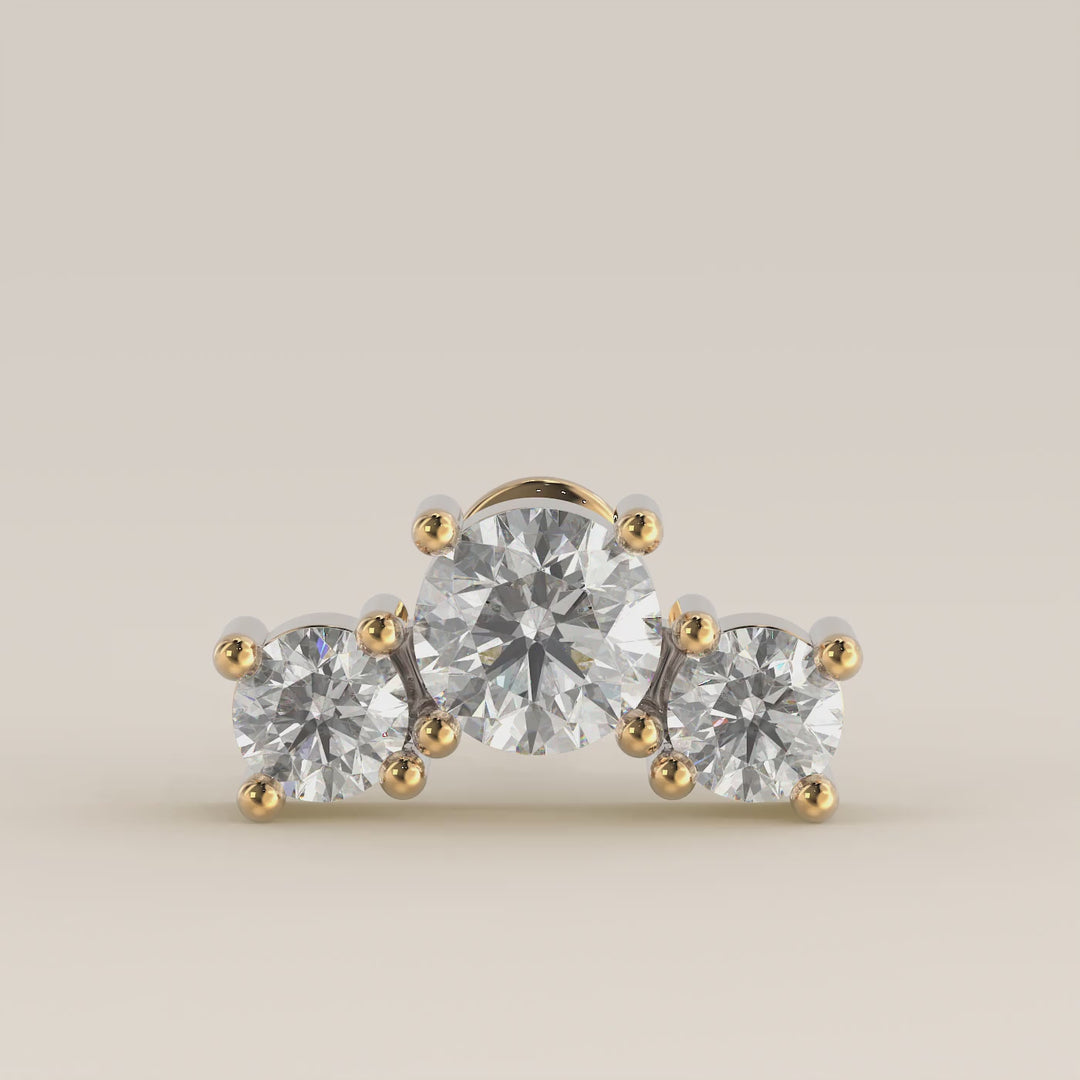 Radiance Round Graduating Trio Lab Grown Diamond Piercing