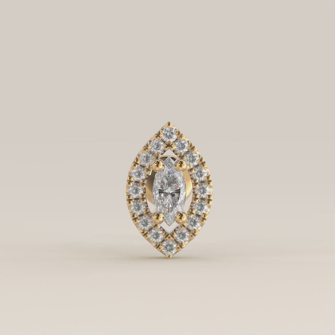 Aura Marquise Lab Grown Diamond Halo Piercing