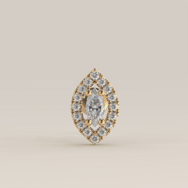 Aura Marquise Lab Grown Diamond Halo Piercing
