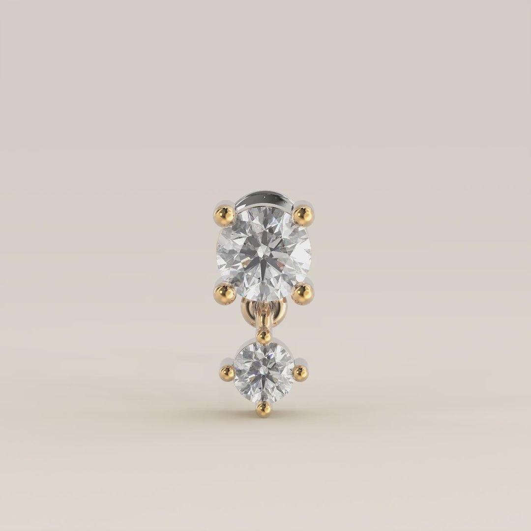 Cascade Round Pendant Medium Lab Grown Diamond Piercing
