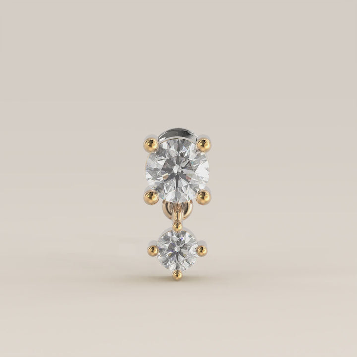 Cascade Round Pendant Medium Lab Grown Diamond Piercing