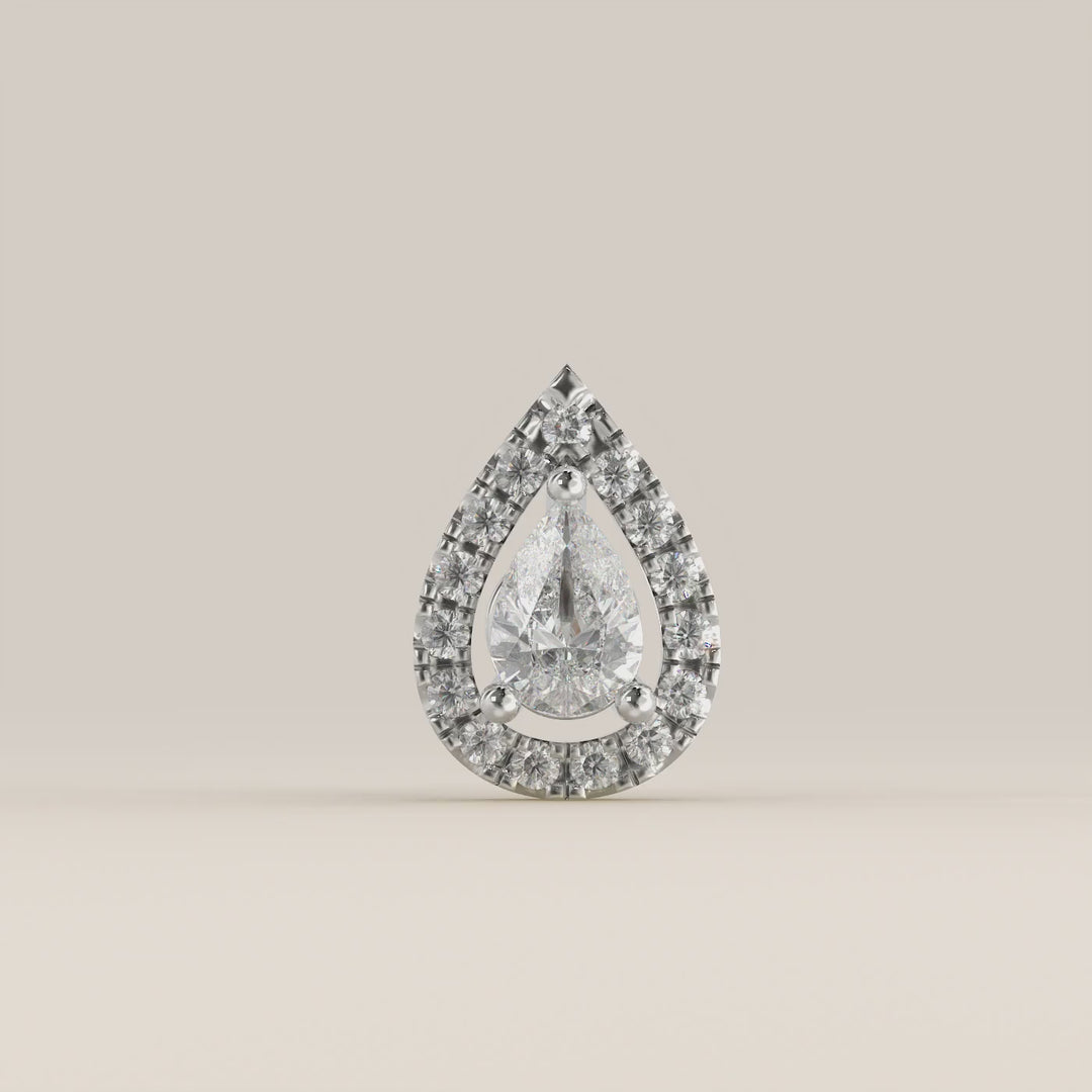 Aura Pear Lab Grown Diamond Halo Piercing