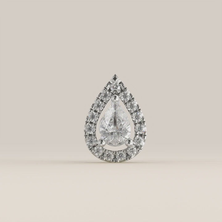 Aura Pear Lab Grown Diamond Halo Piercing