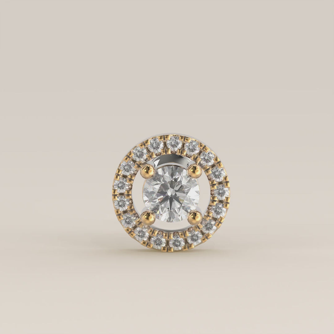 Aura Round Lab Grown Diamond Halo Piercing