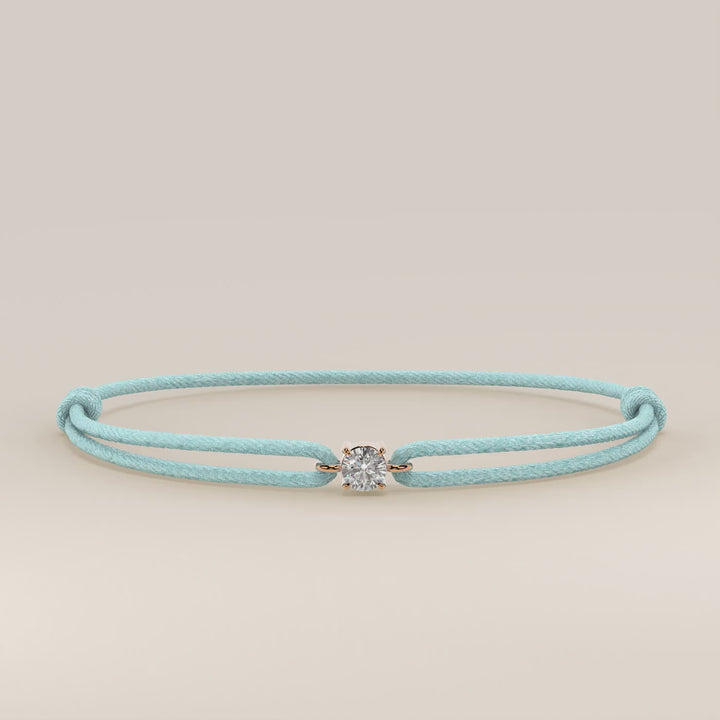 Nora - Round Lab Grown Diamond Pendant Bracelet with Satin Cord