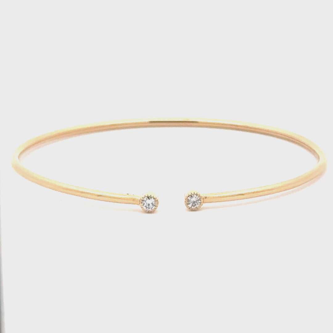 Open Bangle Armband - 18k Geelgoud - 0,2 ct