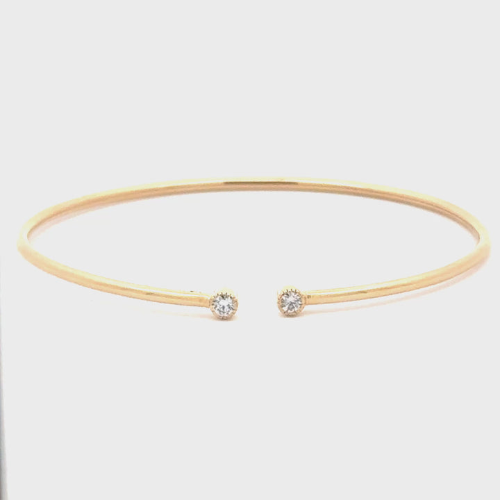Open Bangle Armband - 18k Geelgoud - 0,2 ct