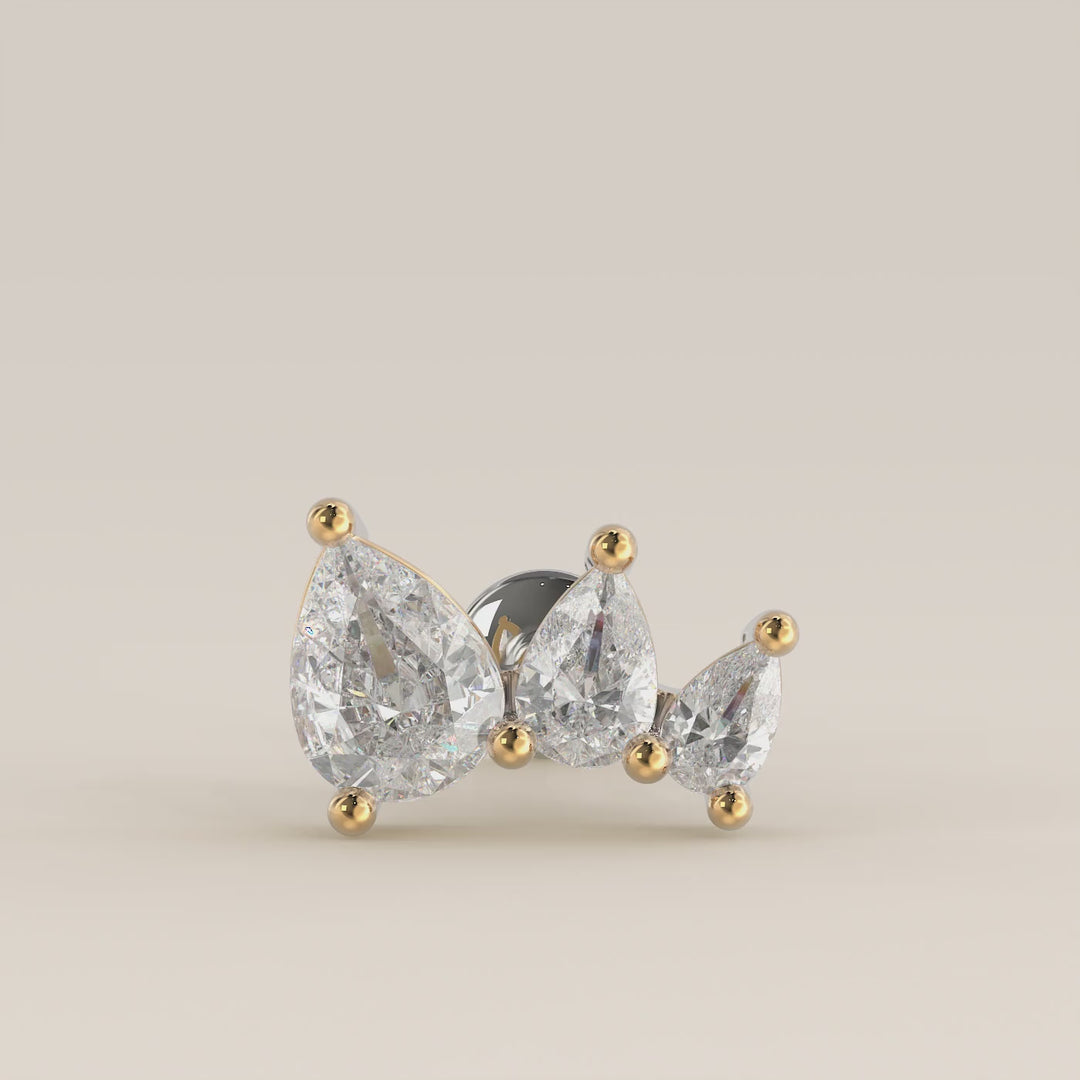 Radiance Graduated Trio Lab Grown Diamond Piercing