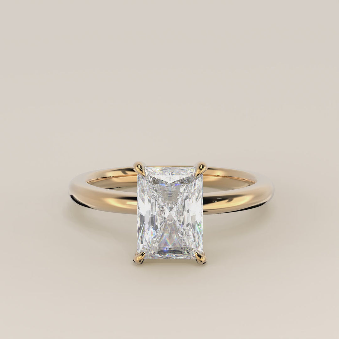 Verlovingsring radiant lab grown diamant, geelgoud