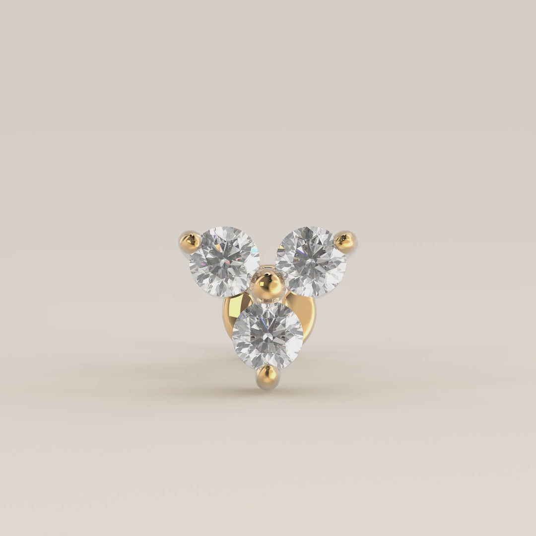 Luminous Trio Lab Grown Diamond Piercing