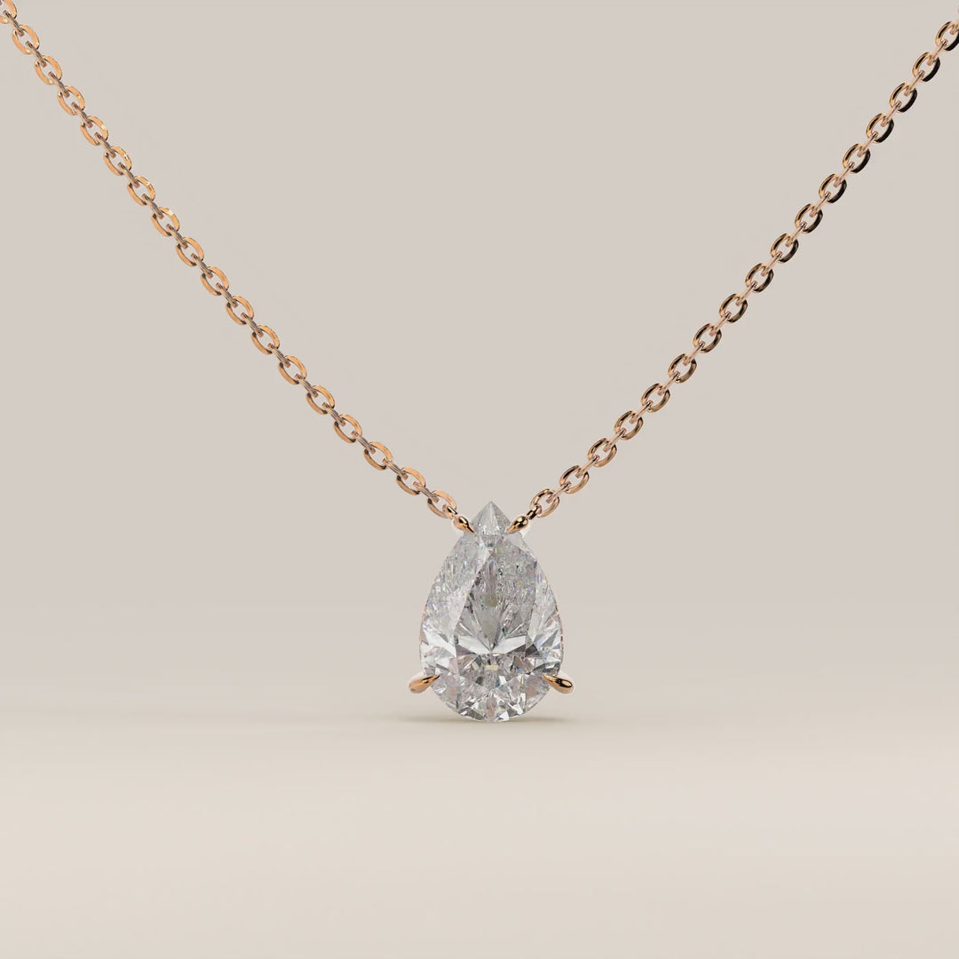Sophie - Necklace with Double Hidden Halo Pear Pendant Lab Grown Diamond