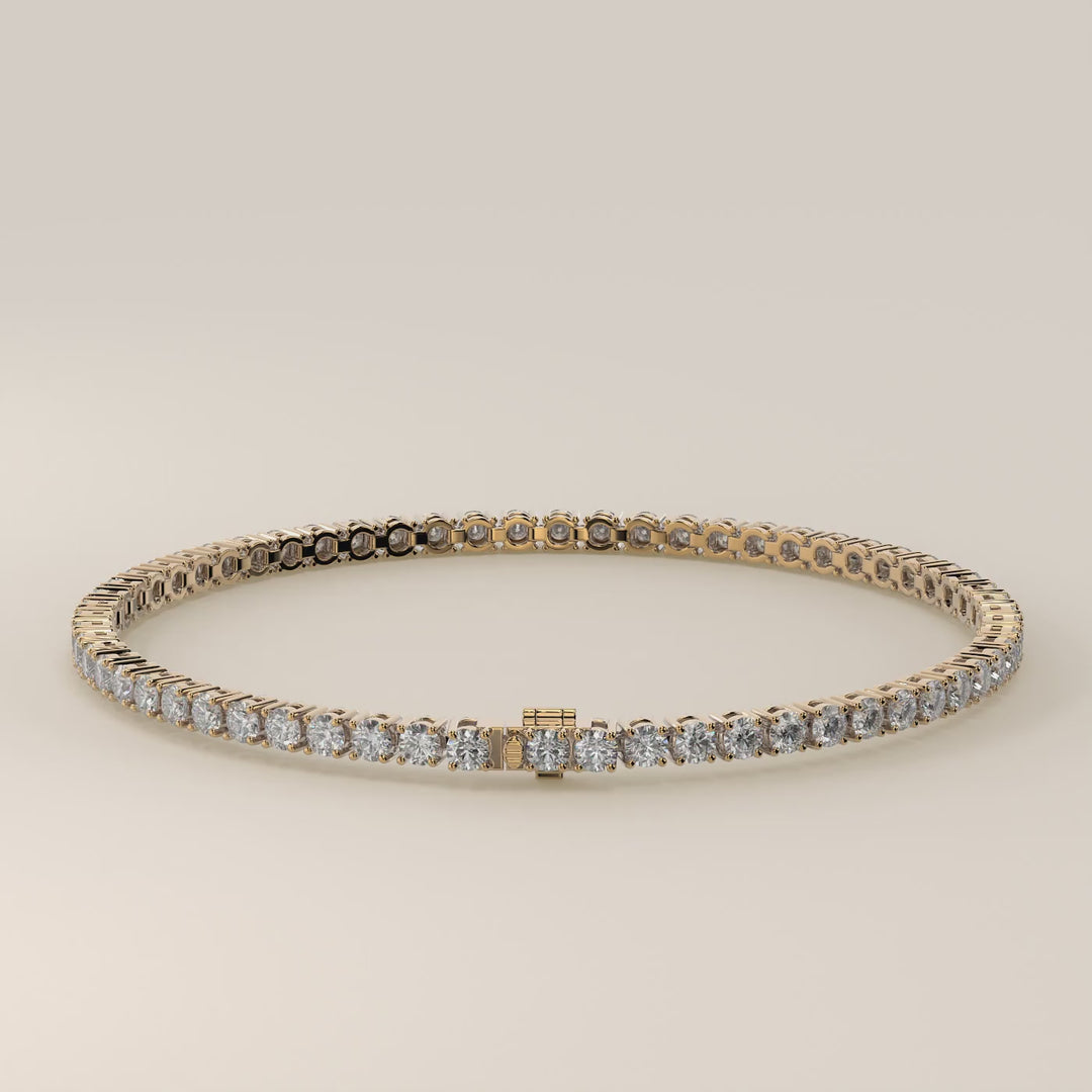 Chris – Auf Lager – Klassisches Tennisarmband mit im Labor gezüchteten Diamanten – 18 Karat Gelbgold