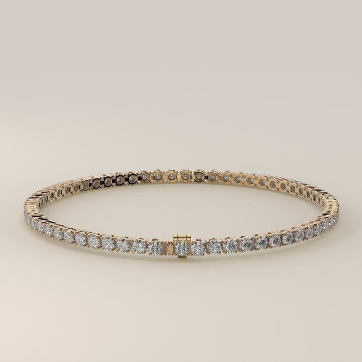 Chris – Auf Lager – Klassisches Tennisarmband mit im Labor gezüchteten Diamanten – 18 Karat Gelbgold