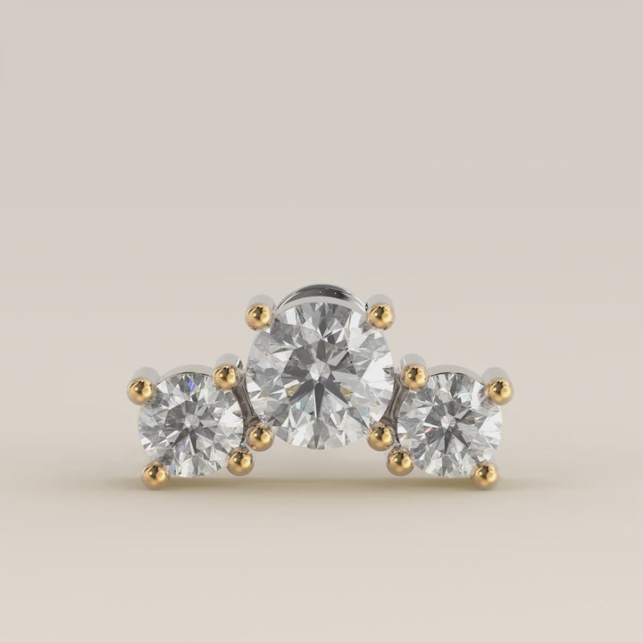 Radiance Round Graduating Trio Lab Grown Diamond Piercing