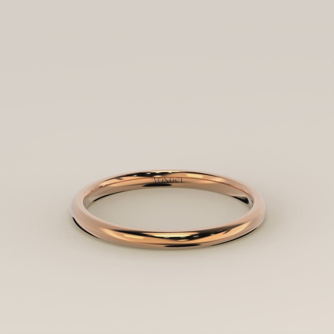 Trouwring plain band 2 mm, rosegoud