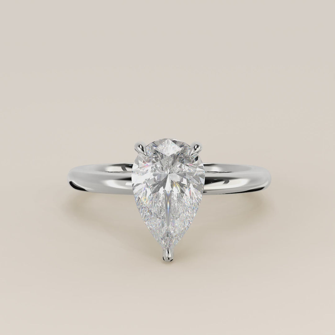 Verlovingsring peer lab grown diamant, witgoud