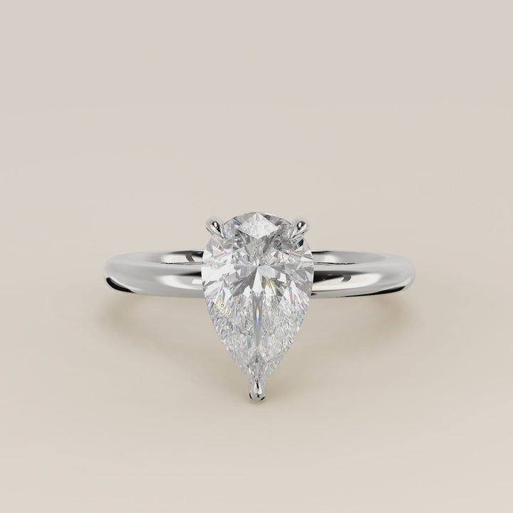 Verlovingsring peer lab grown diamant, witgoud