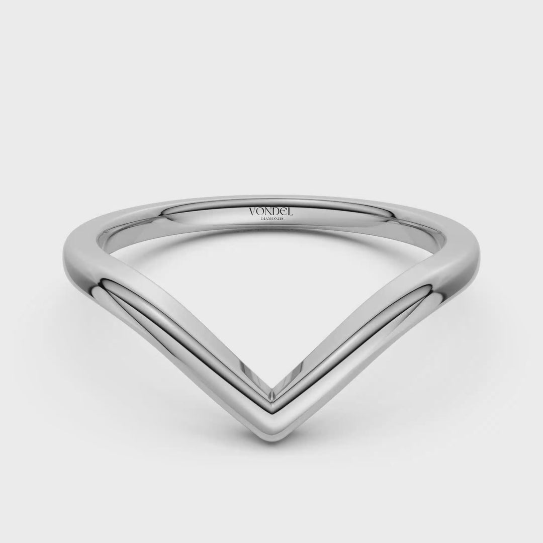 V-vormige gouden ring trouwring