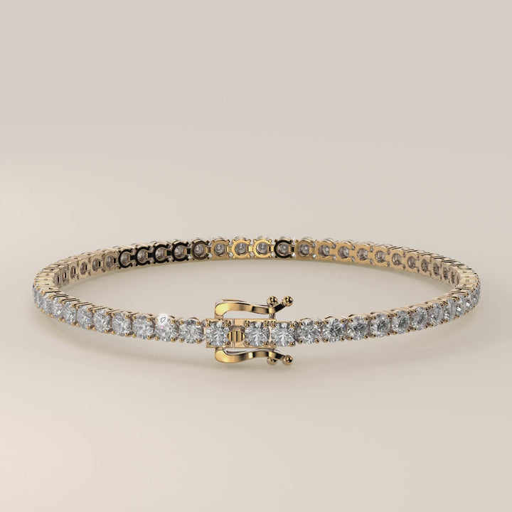 Chris – Auf Lager – Klassisches Tennisarmband mit im Labor gezüchteten Diamanten – 18 Karat Gelbgold