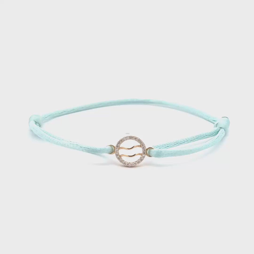 Sterrenbeeld Armband met Satijnenkoord - 18K Goud