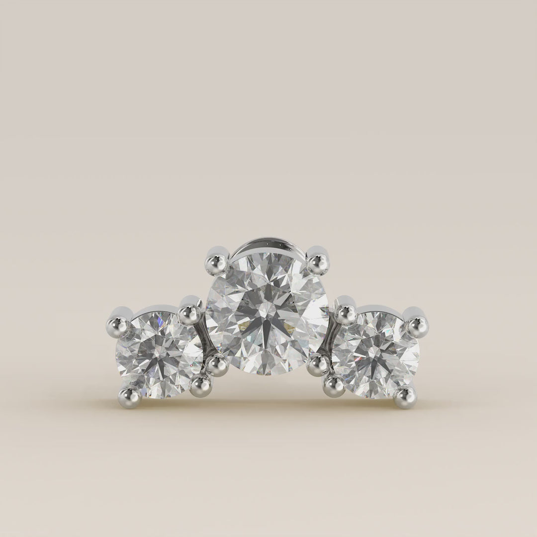 Radiance Round Graduating Trio Lab Grown Diamond Piercing