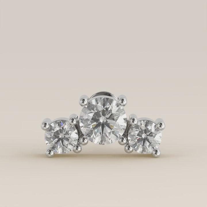 Radiance Round Graduating Trio Lab Grown Diamond Piercing