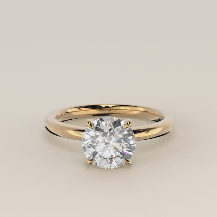 Verlovingsring rond lab grown diamant, geelgoud