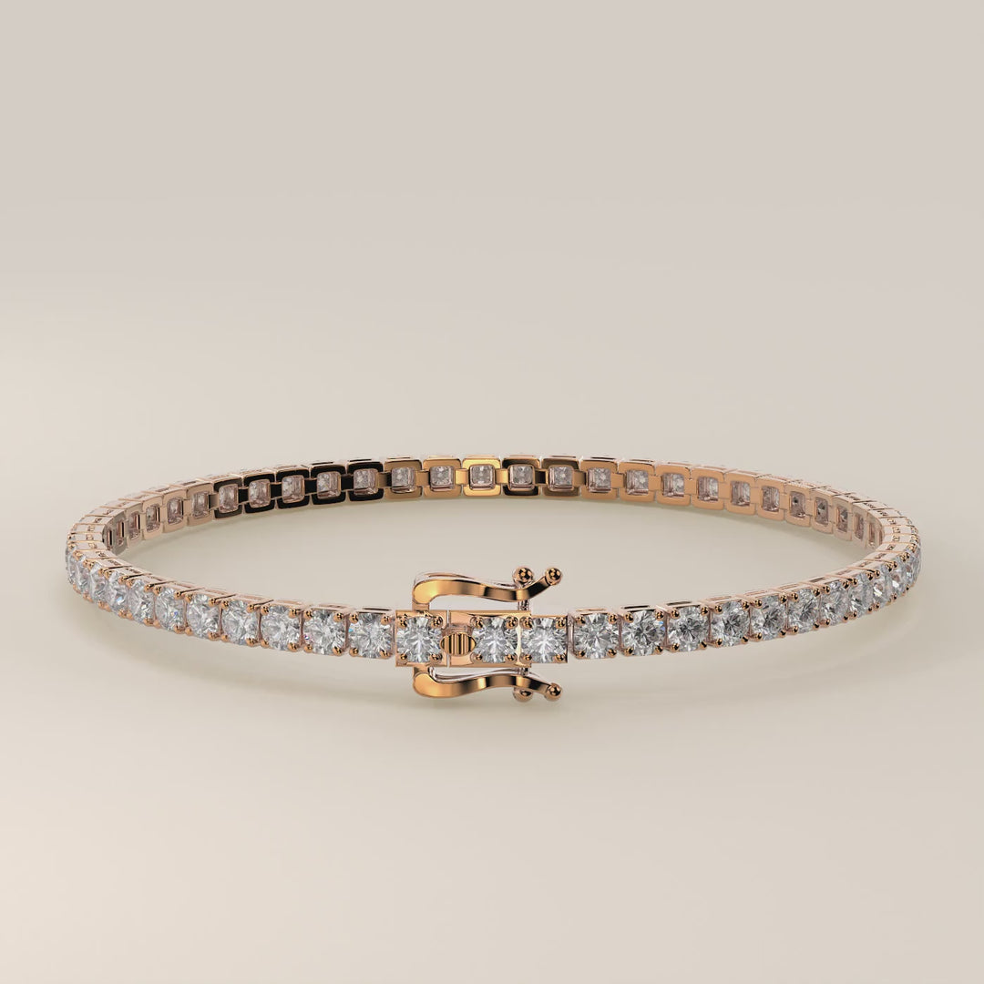 Amélie - En stock - Bracelet tennis classique en diamants de laboratoire sertis bas