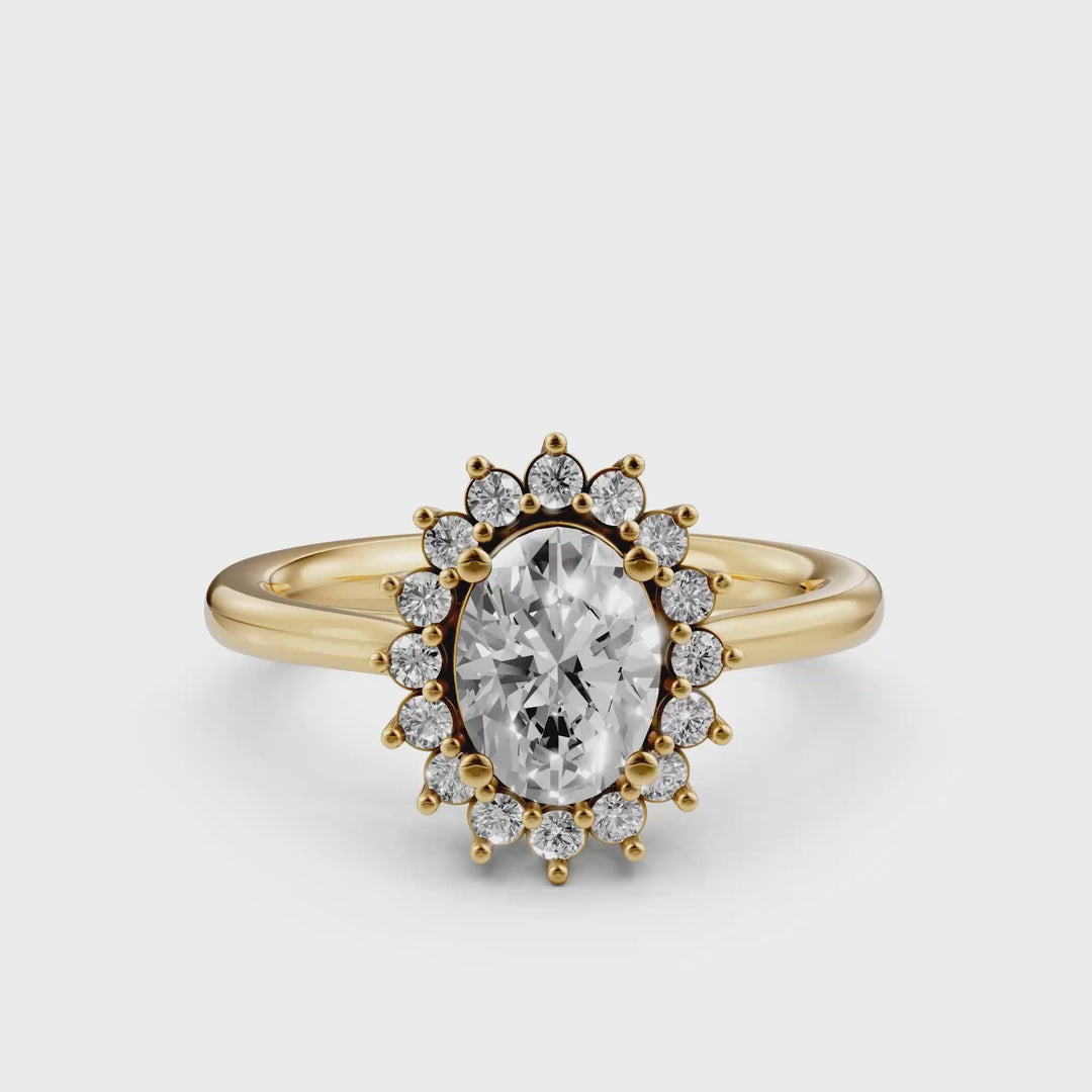 Oval Flower Ring - 1,10 ct