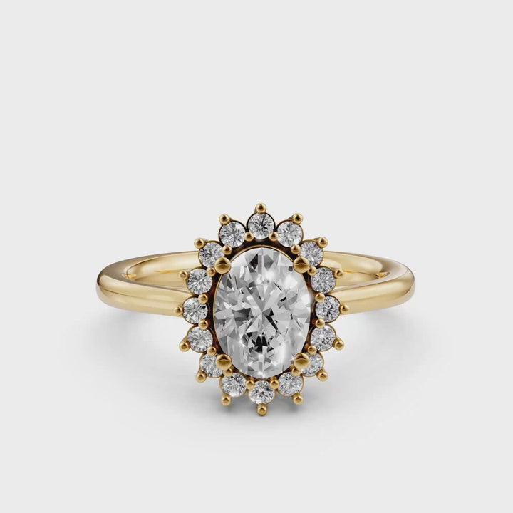 Oval Flower Ring - 1,10 ct