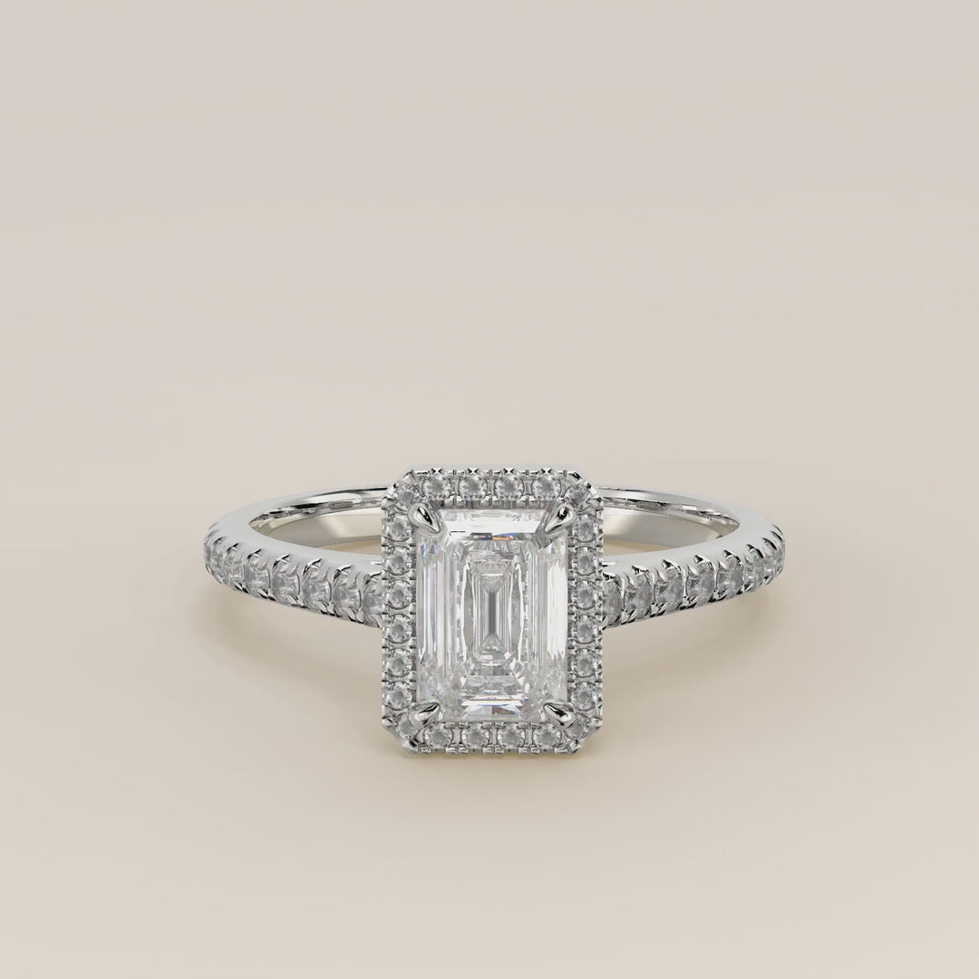 Rosie – Ovaler Halo-Ring mit im Labor gezüchtetem Diamanten und Pavé-Fassung