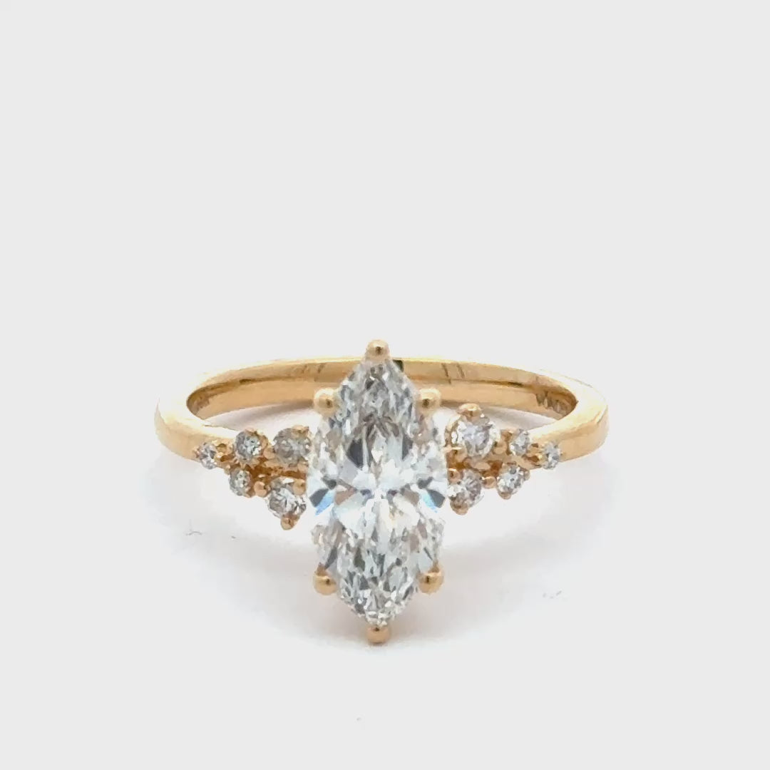 Marquise Ring Diamant Snowdrift 1,5 ct  - 18K Geelgoud
