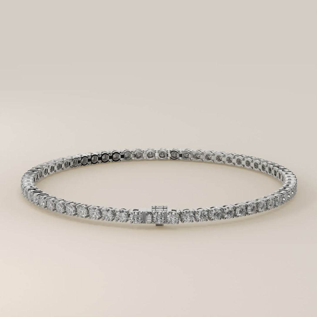 Chris - In Stock - Classic Lab Grown Diamond Tennis Bracelet - 18K White Gold