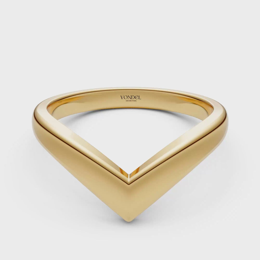 V-Vormige Brede Ring - 18K Geelgoud
