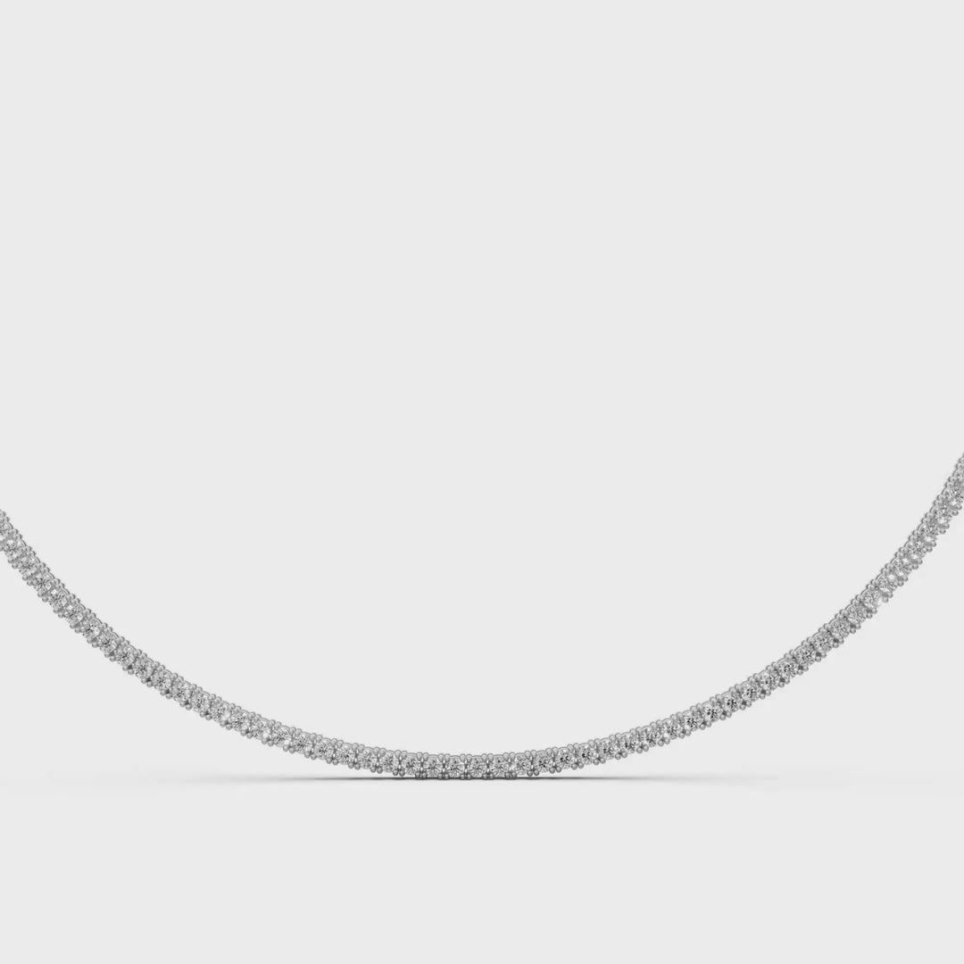 Diamanten Tennis Collier 42 cm - 18K Goud - 6,88 ct