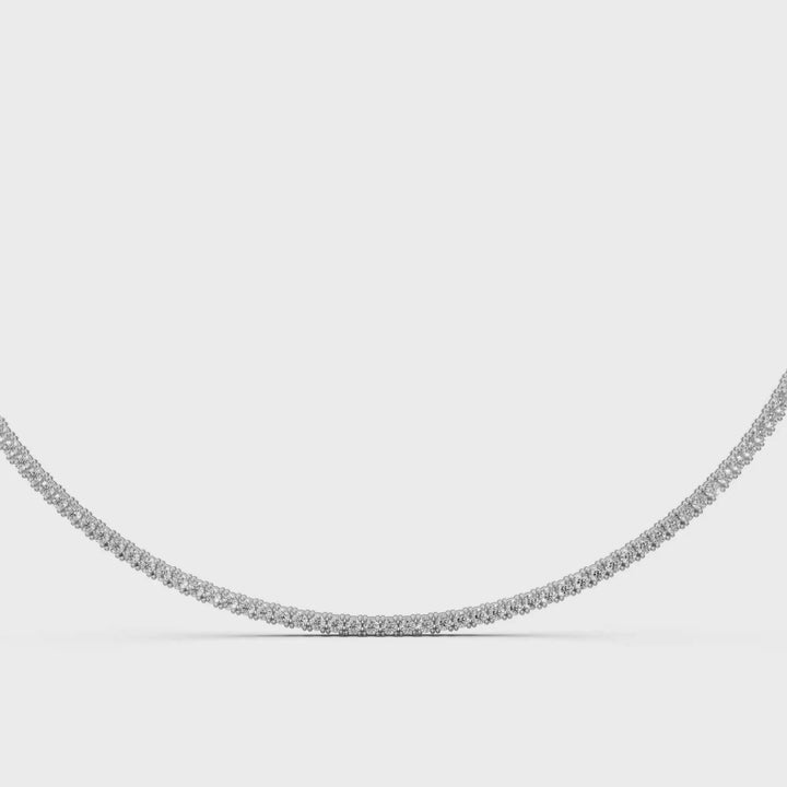 Diamanten Tennis Collier 42 cm - 18K Goud - 6,88 ct