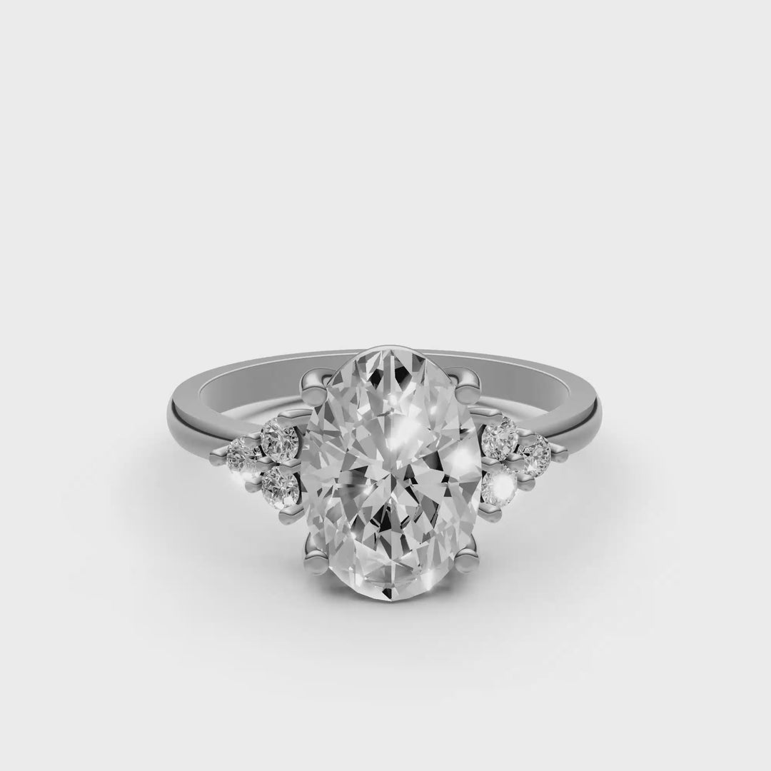 Oval Trilogy Cluster Ring - 2.17 ct