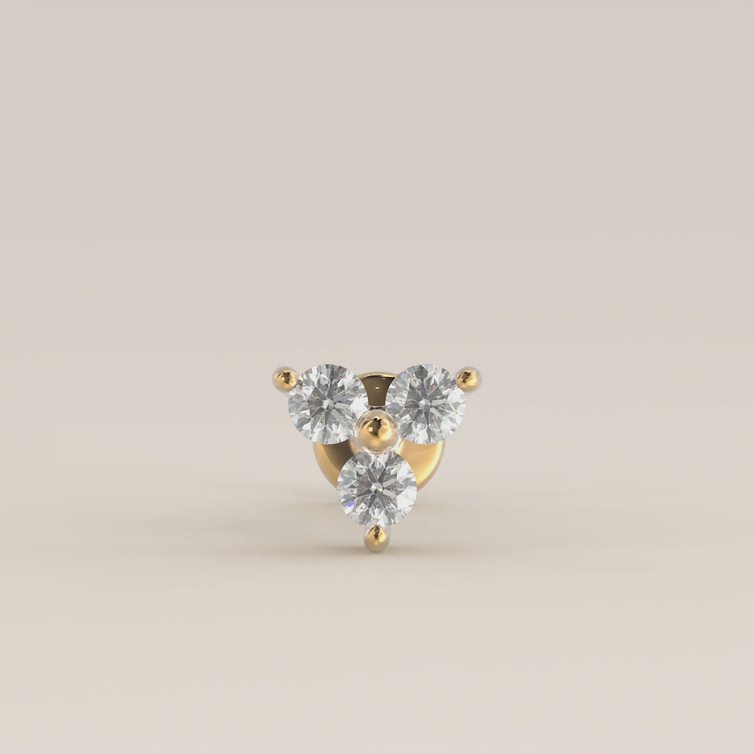 Luminous Trio Lab Grown Diamond Piercing