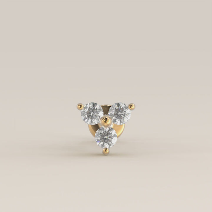 Luminous Trio Lab Grown Diamond Piercing
