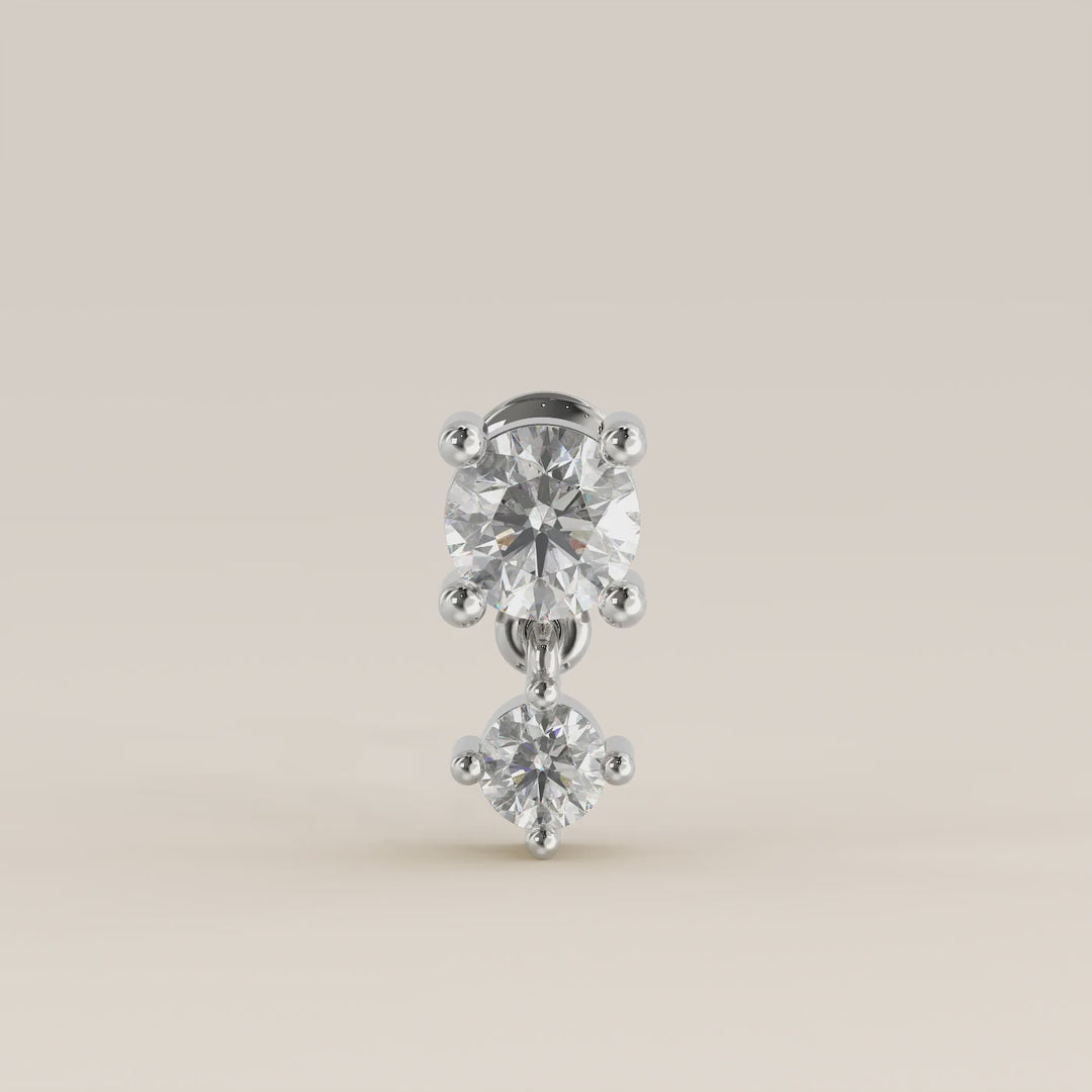 Cascade Round Pendant Medium Lab Grown Diamond Piercing