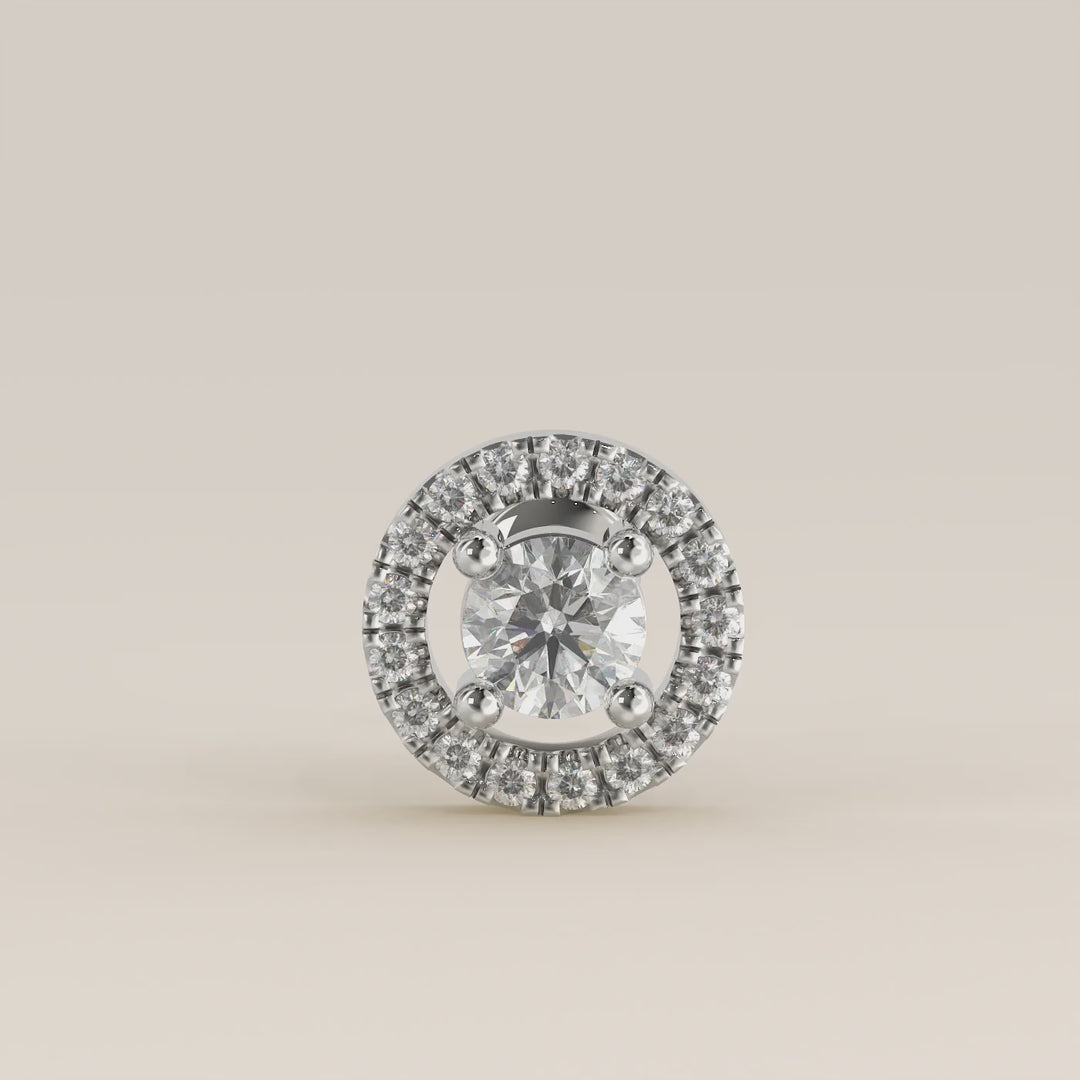 Aura Round Lab Grown Diamond Halo Piercing