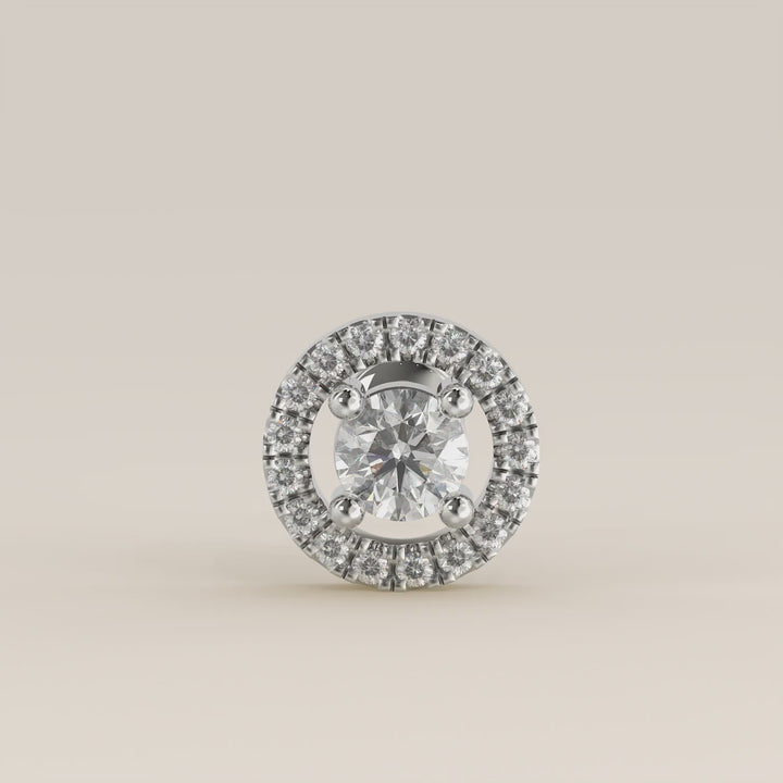 Aura Round Lab Grown Diamond Halo Piercing
