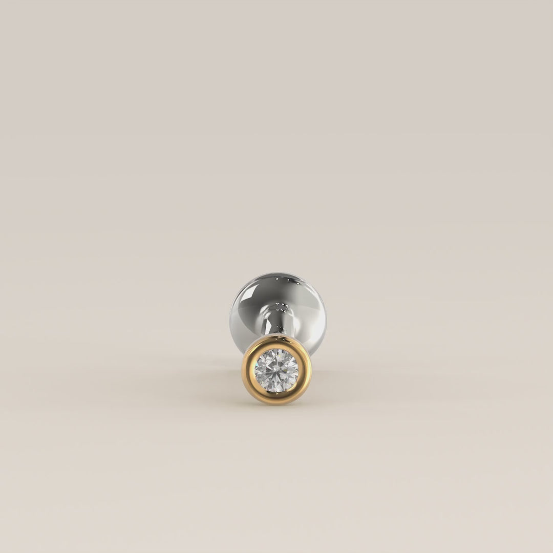 Bezel Round Lab Grown Diamond Piercing