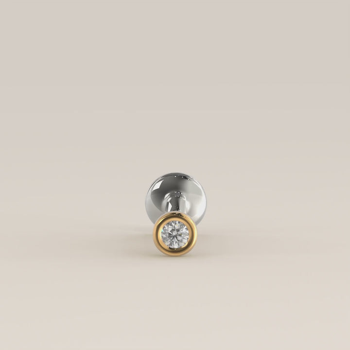 Bezel Round Lab Grown Diamond Piercing