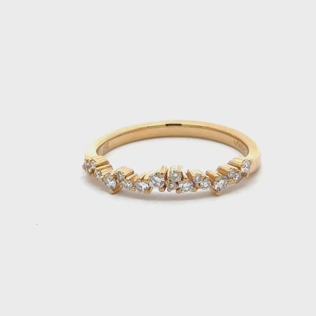 Sapphire 2 ct Oval Ring met Aanschuifring Set Diamant Snowdrift   - 18K Geelgoud