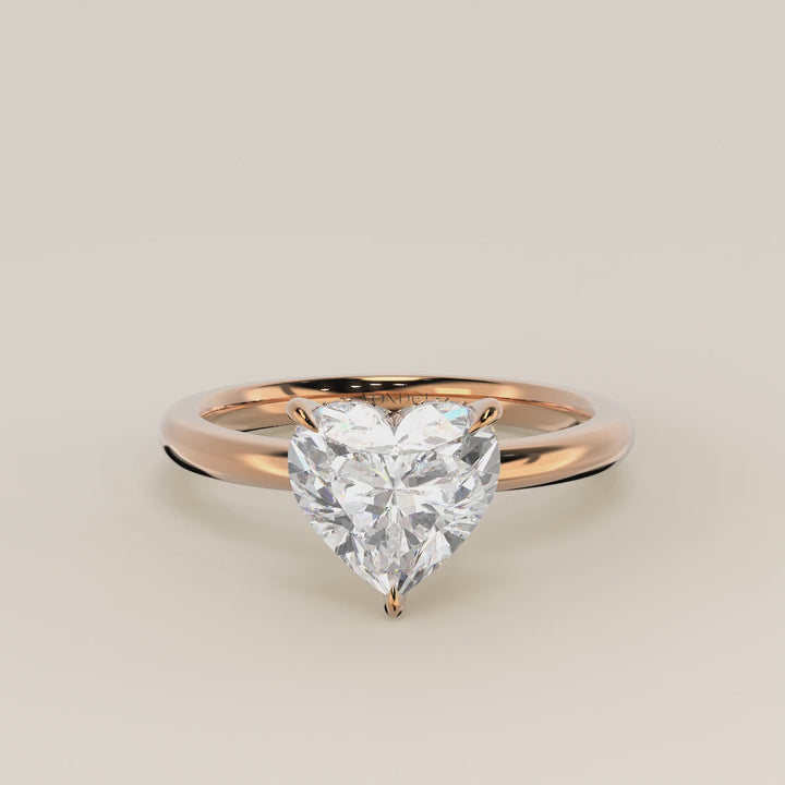 Verlovingsring hart lab grown diamant met hidden halo, rosegoud