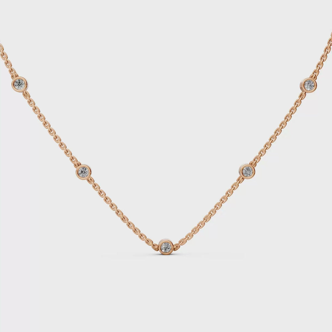 Diamant Station Collier - 18K Goud