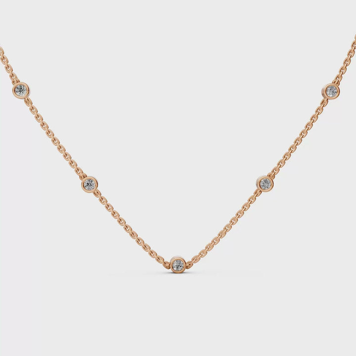 Diamant Station Collier - 18K Goud