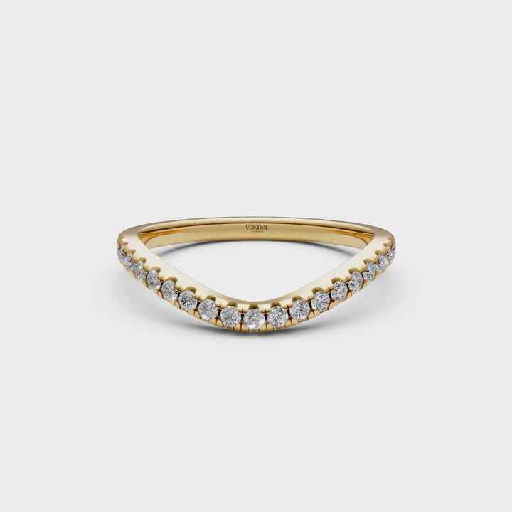 Curved Pave Aanschuifring - 18K Geelgoud - 0,27 ct