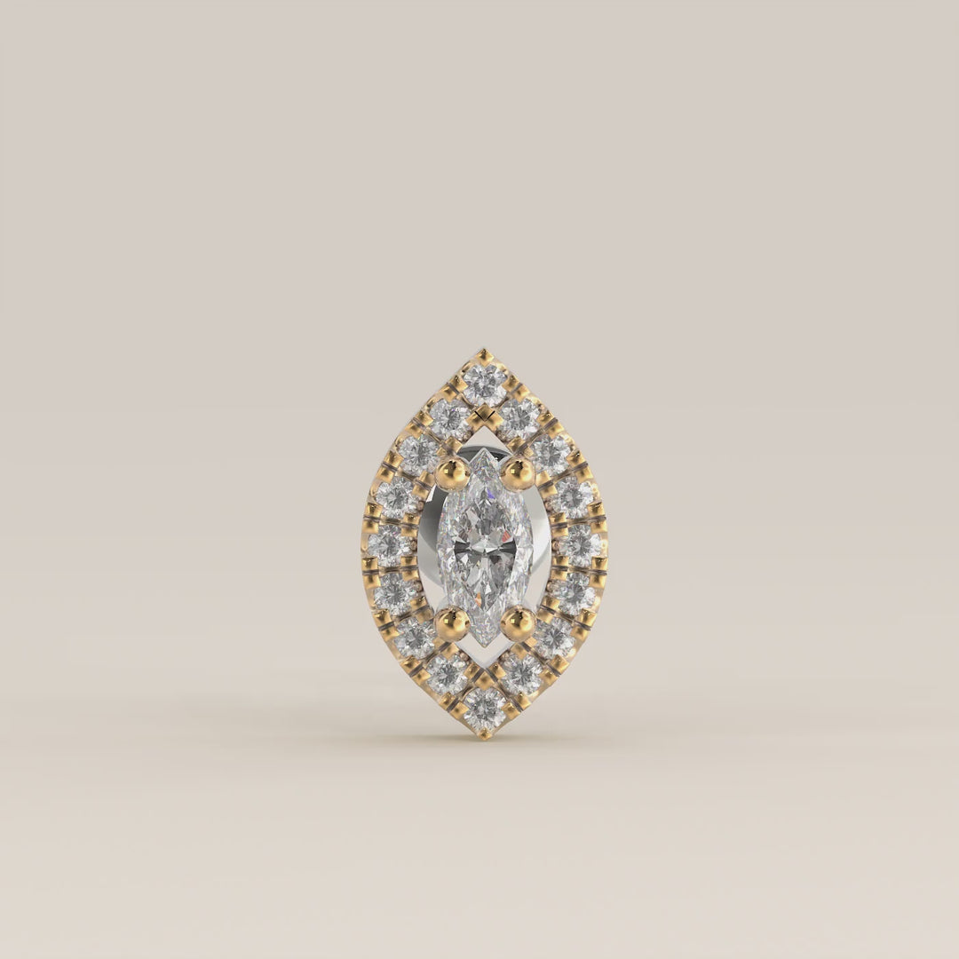 Aura Marquise Lab Grown Diamond Halo Piercing